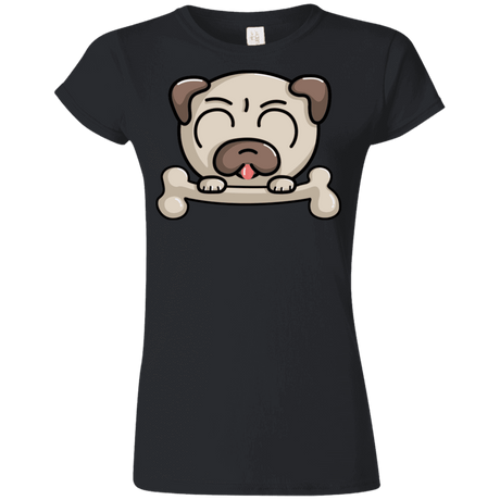 T-Shirts Black / S Cute Pug and Bone Junior Slimmer-Fit T-Shirt