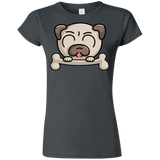 T-Shirts Charcoal / S Cute Pug and Bone Junior Slimmer-Fit T-Shirt
