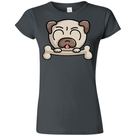 T-Shirts Charcoal / S Cute Pug and Bone Junior Slimmer-Fit T-Shirt