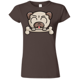 T-Shirts Dark Chocolate / S Cute Pug and Bone Junior Slimmer-Fit T-Shirt