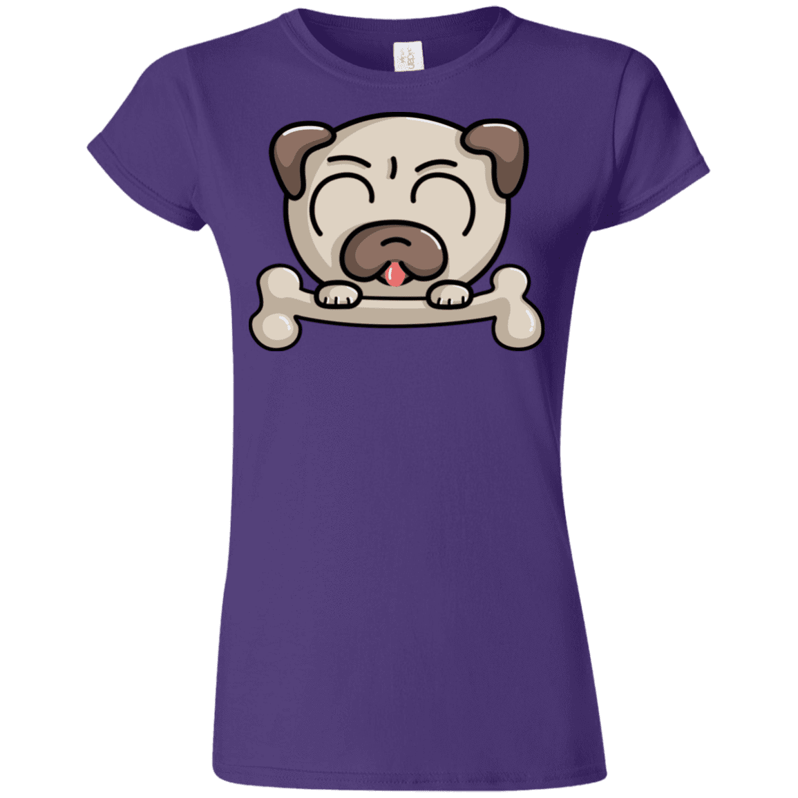 T-Shirts Purple / S Cute Pug and Bone Junior Slimmer-Fit T-Shirt