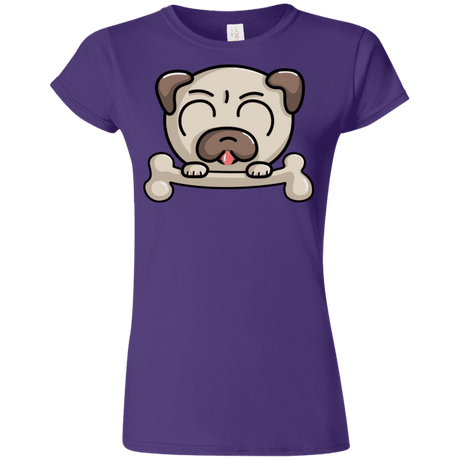 T-Shirts Purple / S Cute Pug and Bone Junior Slimmer-Fit T-Shirt