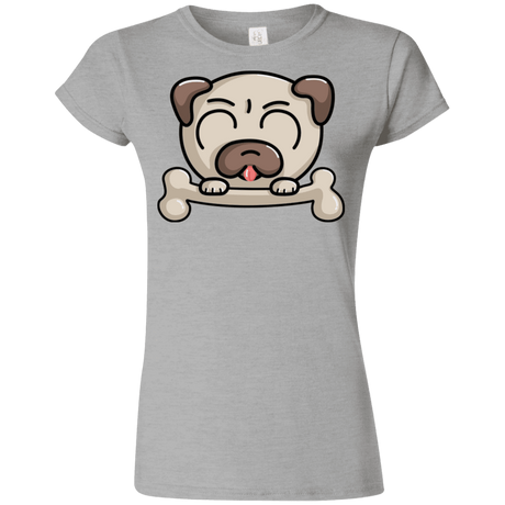 T-Shirts Sport Grey / S Cute Pug and Bone Junior Slimmer-Fit T-Shirt