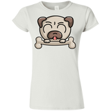 T-Shirts White / S Cute Pug and Bone Junior Slimmer-Fit T-Shirt