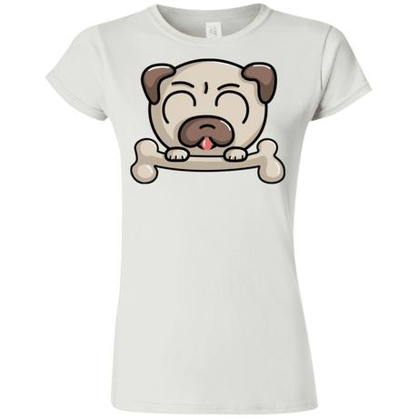 T-Shirts White / S Cute Pug and Bone Junior Slimmer-Fit T-Shirt