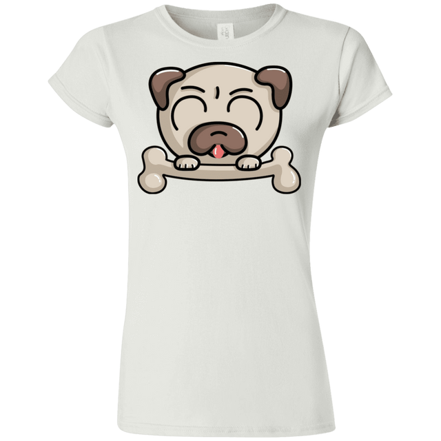 T-Shirts White / S Cute Pug and Bone Junior Slimmer-Fit T-Shirt