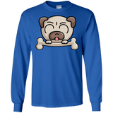 T-Shirts Royal / S Cute Pug and Bone Men's Long Sleeve T-Shirt