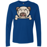 T-Shirts Royal / S Cute Pug and Bone Men's Premium Long Sleeve