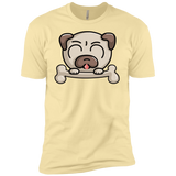 T-Shirts Banana Cream / X-Small Cute Pug and Bone Men's Premium T-Shirt