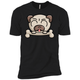 T-Shirts Black / X-Small Cute Pug and Bone Men's Premium T-Shirt