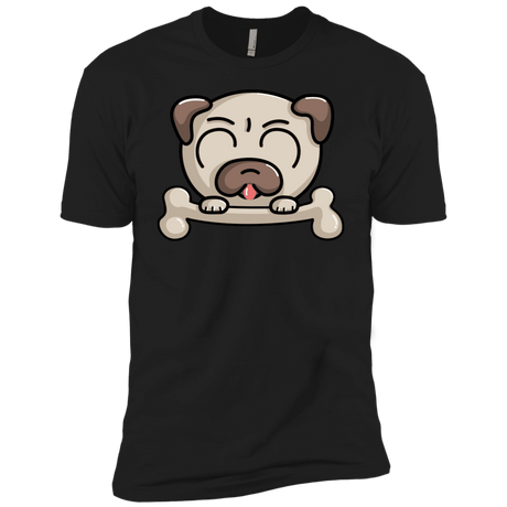 T-Shirts Black / X-Small Cute Pug and Bone Men's Premium T-Shirt