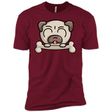 T-Shirts Cardinal / X-Small Cute Pug and Bone Men's Premium T-Shirt