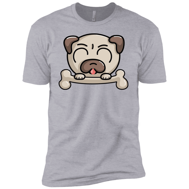 T-Shirts Heather Grey / X-Small Cute Pug and Bone Men's Premium T-Shirt