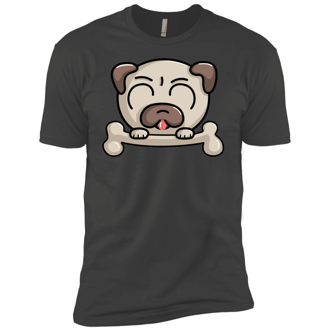 T-Shirts Heavy Metal / X-Small Cute Pug and Bone Men's Premium T-Shirt