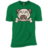 T-Shirts Kelly Green / X-Small Cute Pug and Bone Men's Premium T-Shirt