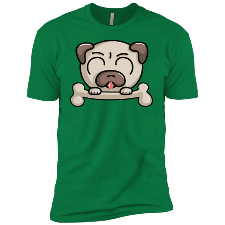 T-Shirts Kelly Green / X-Small Cute Pug and Bone Men's Premium T-Shirt