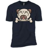 T-Shirts Midnight Navy / X-Small Cute Pug and Bone Men's Premium T-Shirt