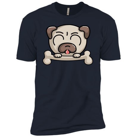 T-Shirts Midnight Navy / X-Small Cute Pug and Bone Men's Premium T-Shirt