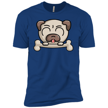 T-Shirts Royal / X-Small Cute Pug and Bone Men's Premium T-Shirt