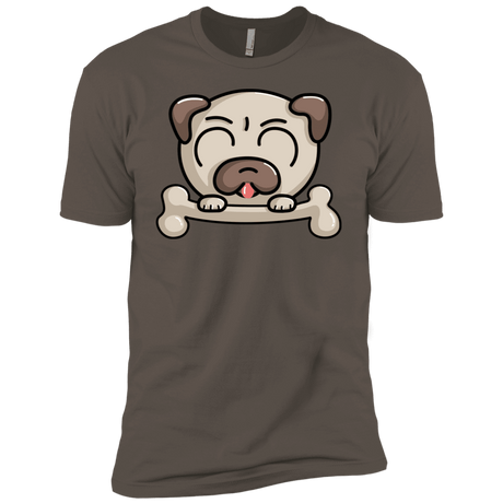 T-Shirts Warm Grey / X-Small Cute Pug and Bone Men's Premium T-Shirt