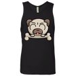 T-Shirts Black / S Cute Pug and Bone Men's Premium Tank Top