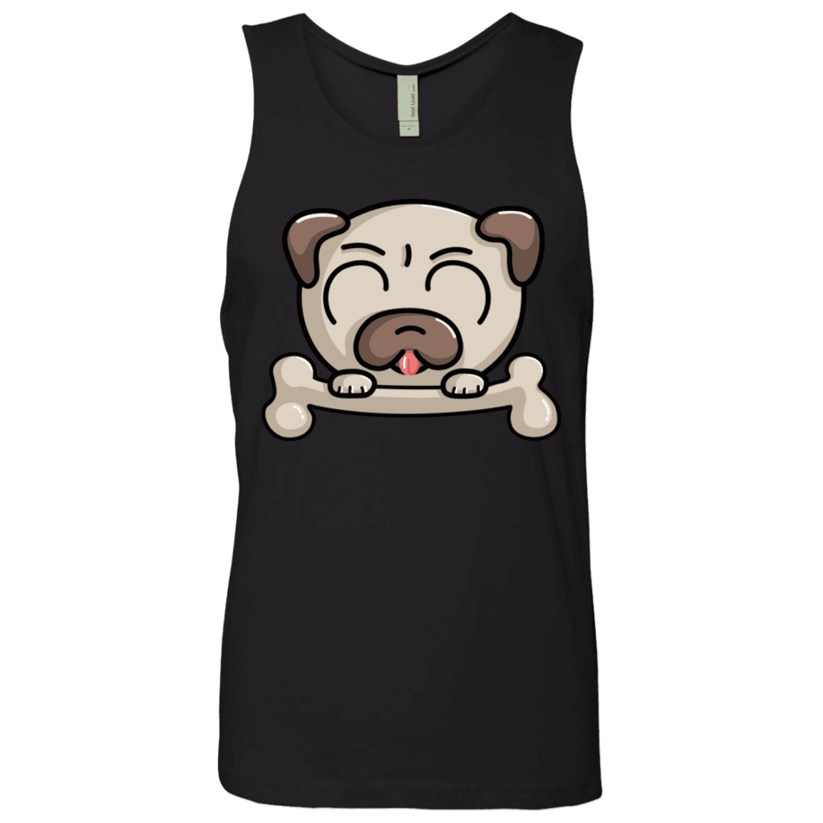 T-Shirts Black / S Cute Pug and Bone Men's Premium Tank Top