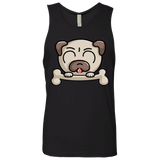 T-Shirts Black / S Cute Pug and Bone Men's Premium Tank Top