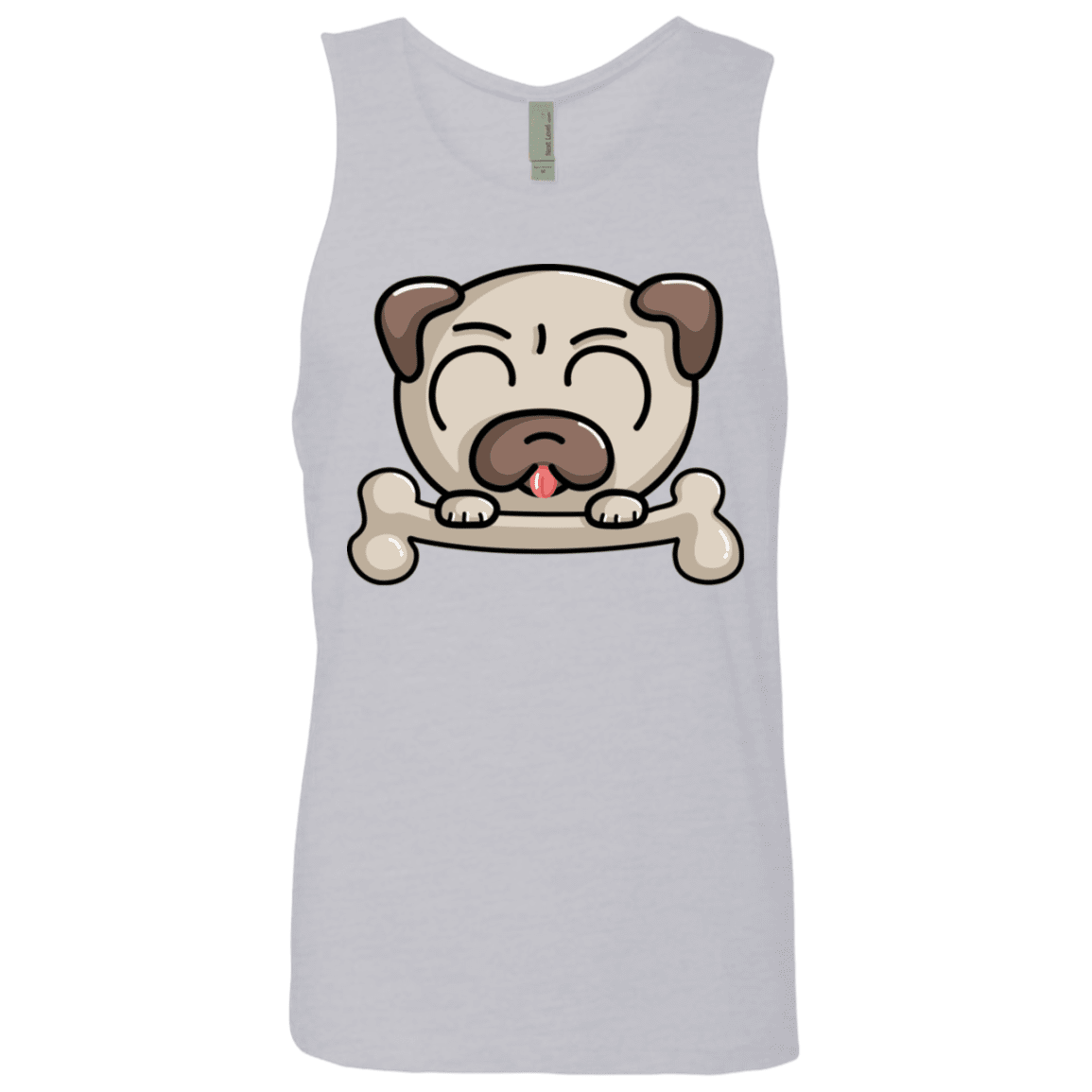 T-Shirts Heather Grey / S Cute Pug and Bone Men's Premium Tank Top