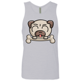 T-Shirts Heather Grey / S Cute Pug and Bone Men's Premium Tank Top