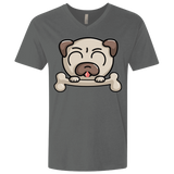 T-Shirts Heavy Metal / X-Small Cute Pug and Bone Men's Premium V-Neck