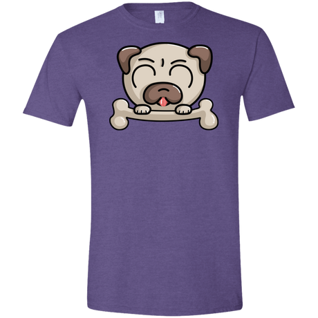 T-Shirts Heather Purple / S Cute Pug and Bone Men's Semi-Fitted Softstyle