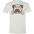 T-Shirts White / X-Small Cute Pug and Bone Men's Semi-Fitted Softstyle
