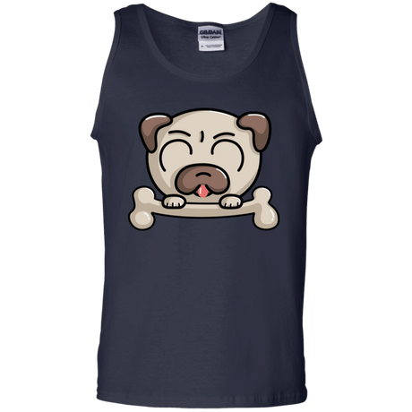 T-Shirts Navy / S Cute Pug and Bone Men's Tank Top
