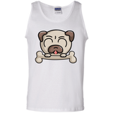 T-Shirts White / S Cute Pug and Bone Men's Tank Top