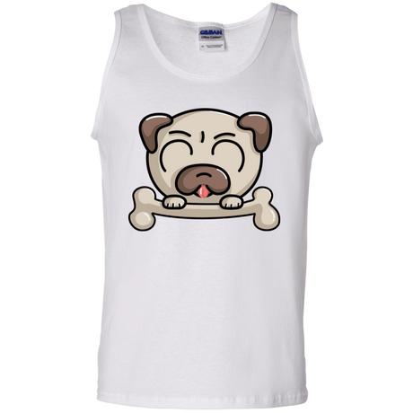 T-Shirts White / S Cute Pug and Bone Men's Tank Top