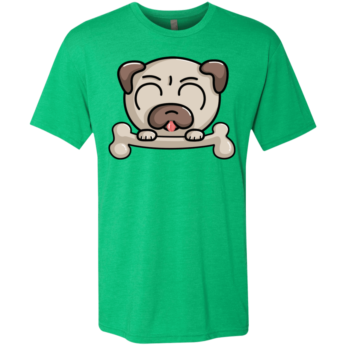 T-Shirts Envy / S Cute Pug and Bone Men's Triblend T-Shirt