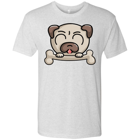 T-Shirts Heather White / S Cute Pug and Bone Men's Triblend T-Shirt