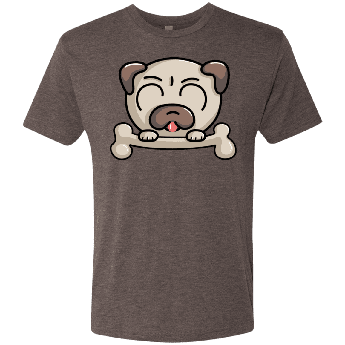 T-Shirts Macchiato / S Cute Pug and Bone Men's Triblend T-Shirt