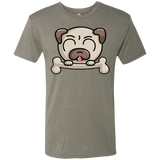 T-Shirts Venetian Grey / S Cute Pug and Bone Men's Triblend T-Shirt