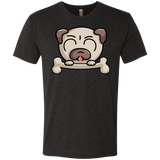 T-Shirts Vintage Black / S Cute Pug and Bone Men's Triblend T-Shirt