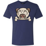 T-Shirts Vintage Navy / S Cute Pug and Bone Men's Triblend T-Shirt