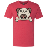 T-Shirts Vintage Red / S Cute Pug and Bone Men's Triblend T-Shirt