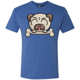 T-Shirts Vintage Royal / S Cute Pug and Bone Men's Triblend T-Shirt