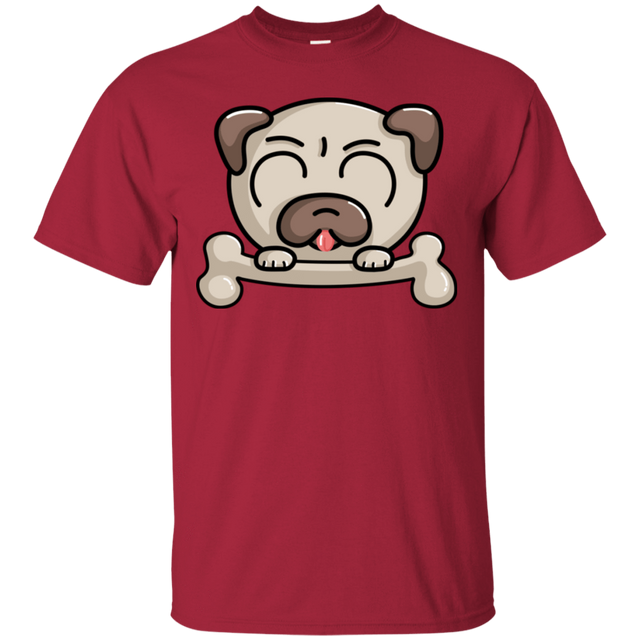 T-Shirts Cardinal / S Cute Pug and Bone T-Shirt