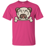 T-Shirts Heliconia / S Cute Pug and Bone T-Shirt