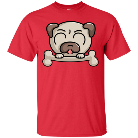 T-Shirts Red / S Cute Pug and Bone T-Shirt