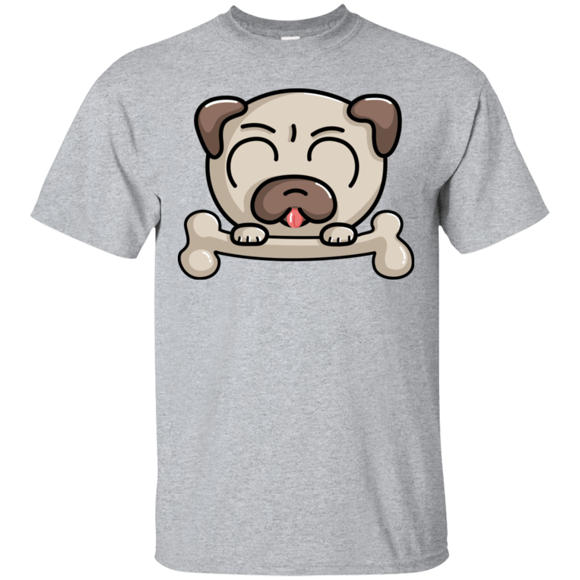 T-Shirts Sport Grey / S Cute Pug and Bone T-Shirt