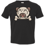 T-Shirts Black / 2T Cute Pug and Bone Toddler Premium T-Shirt