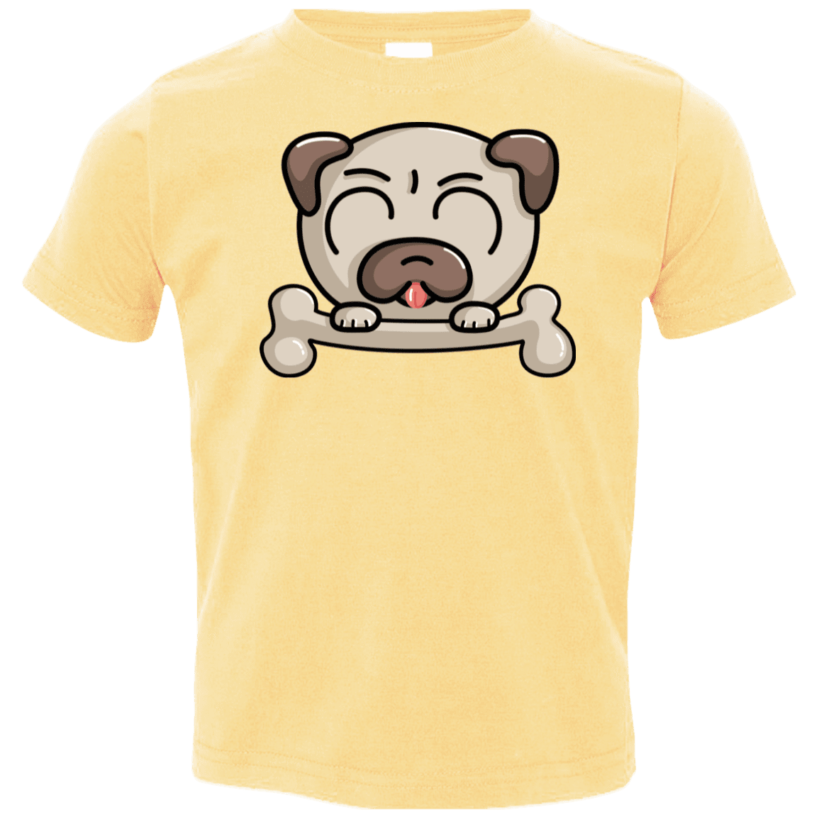 T-Shirts Butter / 2T Cute Pug and Bone Toddler Premium T-Shirt