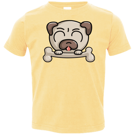 T-Shirts Butter / 2T Cute Pug and Bone Toddler Premium T-Shirt